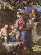 RAFFAELLO Sanzio Hl. Familie unter der Eiche, mit Johannes dem Taufer oil painting reproduction